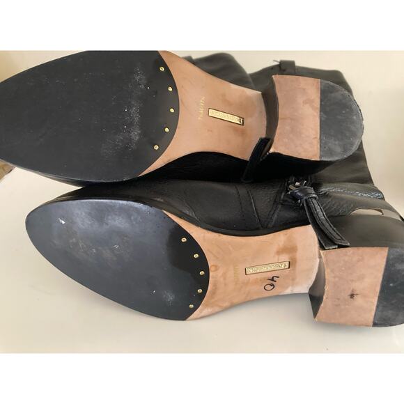 Louise Et Cie Women's Black Leather Boots Tall Riding Size 7.5M - Picture 11 of 11